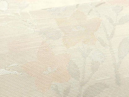 平和屋着物＊夏物 六通柄袋帯 草花文 銀糸 正絹 逸品 CAAW6972fb