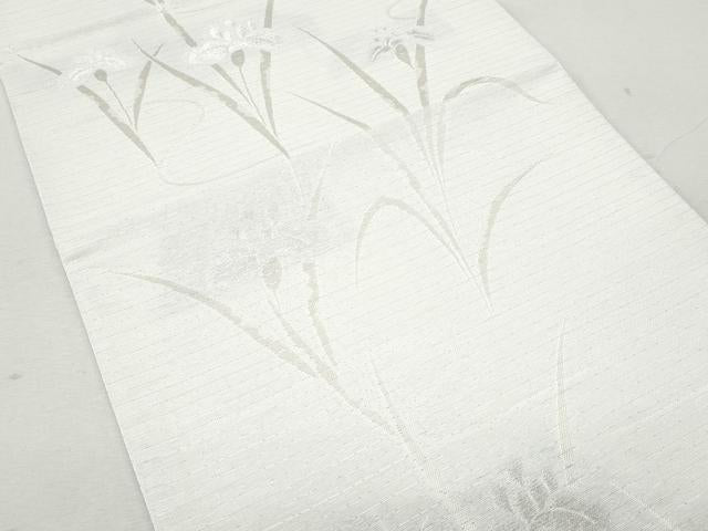 平和屋着物＊夏物　六通柄袋帯　杜若　銀糸　未使用　CAAW6975fb