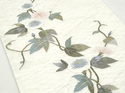 平和屋着物＊夏物 六通柄袋帯 すくい織 朝顔 金糸 正絹 逸品 CAAW6978fb