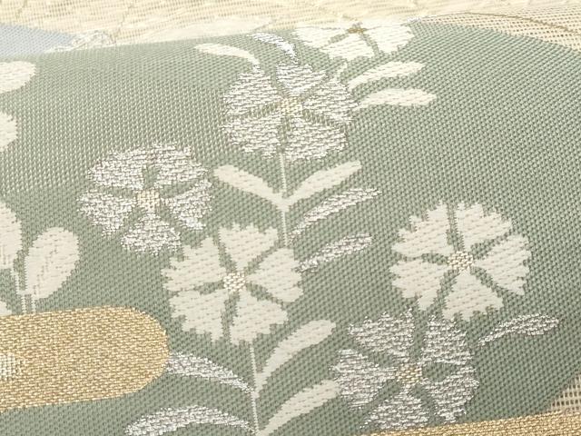 平和屋着物＊夏物 六通柄袋帯 エ霞地紙花文 金銀糸 正絹 逸品 CAAW6980fb