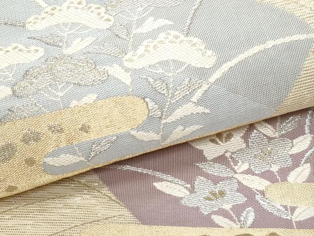 平和屋着物＊夏物 六通柄袋帯 エ霞地紙花文 金銀糸 正絹 逸品 CAAW6980fb