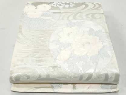 平和屋着物＊夏物 六通柄袋帯 流水花丸文 金銀糸 正絹 逸品 CAAW6981fb