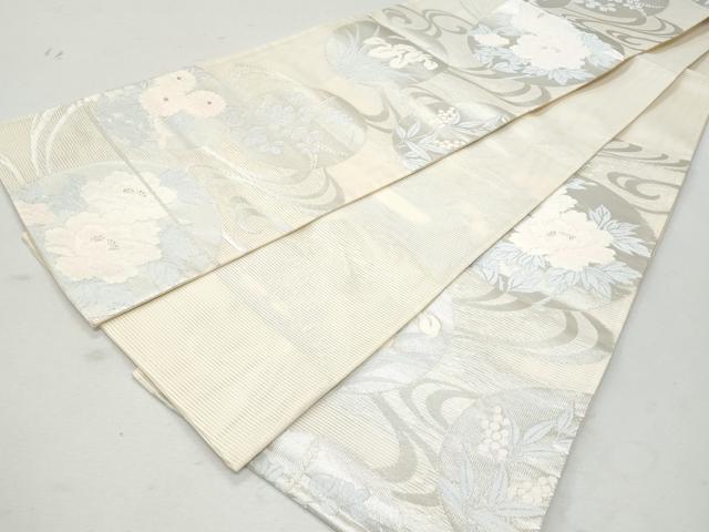 平和屋着物＊夏物 六通柄袋帯 流水花丸文 金銀糸 正絹 逸品 CAAW6981fb