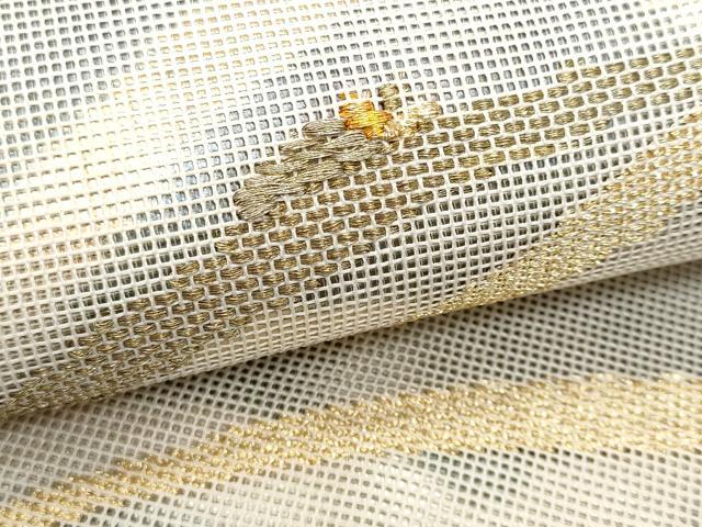 平和屋着物＊夏物 太鼓柄袋帯 芝草文 夏虫 金銀糸 正絹 逸品 CAAW6982fb