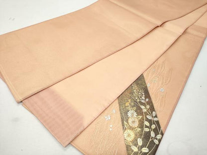 平和屋着物＊夏物 袋帯 螺鈿 草花文 金銀彩 正絹 逸品 CAAW6989fb