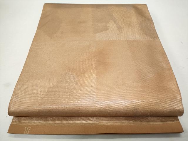 平和屋着物＊夏物 西陣 川島織物 六通柄 本袋帯 市松文 金糸 正絹 逸品 CAAW6997fb