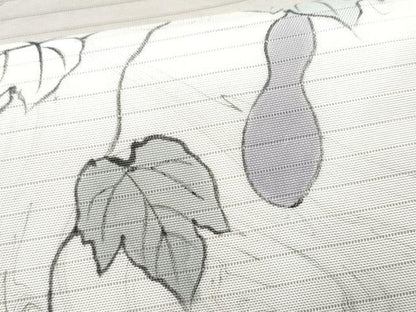 平和屋着物＊夏物 川野義和 墨流し染 太鼓柄袋帯 京友禅 手描き 瓢箪蔦の葉文 五泉 反端付き 正絹 逸品 CAAW6998fb