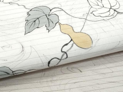 平和屋着物＊夏物 川野義和 墨流し染 太鼓柄袋帯 京友禅 手描き 瓢箪蔦の葉文 五泉 反端付き 正絹 逸品 CAAW6998fb