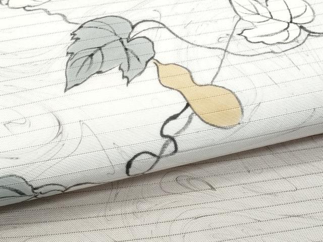 平和屋着物＊夏物 川野義和 墨流し染 太鼓柄袋帯 京友禅 手描き 瓢箪蔦の葉文 五泉 反端付き 正絹 逸品 CAAW6998fb