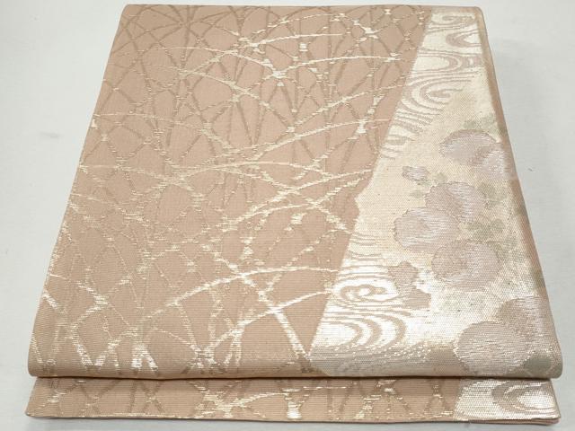 平和屋着物＊夏物 六通柄袋帯 流水花文 金銀糸 正絹 逸品 未使用 CAAW6999fb