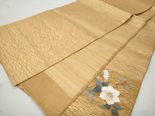 平和屋着物＊夏物　太鼓柄袋帯　すくい織　枝花文　金糸　正絹　逸品　CAAW7002fb