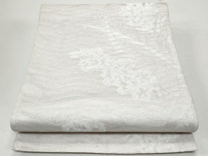 平和屋着物＊夏物 六通柄袋帯 枝花文 銀糸 正絹 逸品 CAAW7004fb