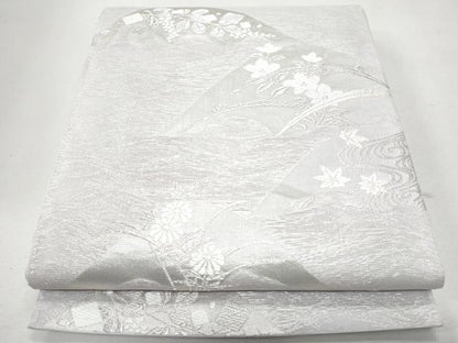 平和屋着物＊夏物 六通柄袋帯 枝花文 銀糸 正絹 逸品 CAAW7005fb