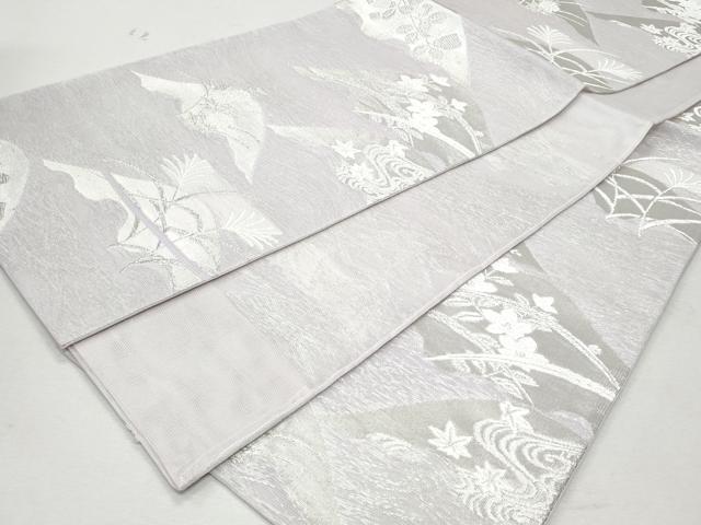 平和屋着物＊夏物 六通柄袋帯 枝花文 銀糸 正絹 逸品 CAAW7005fb