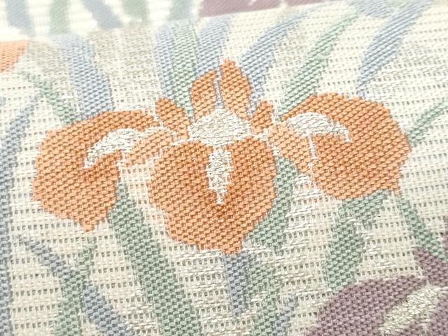 平和屋着物＊夏物 六通柄袋帯 杜若 銀糸 正絹 逸品 CAAW7007fb