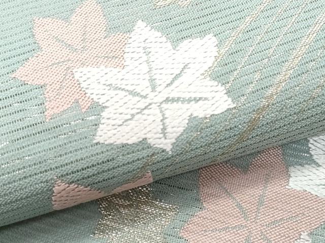 平和屋着物＊夏物 六通柄袋帯 楓 金糸 正絹 逸品 CAAW7008fb