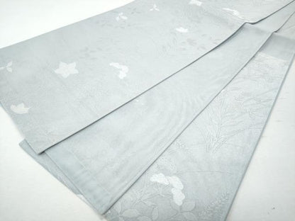 平和屋着物＊夏物 六通柄袋帯 秋草文 銀糸 正絹 逸品 CAAW7011fb