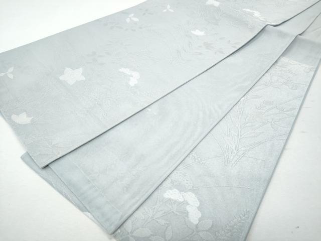 平和屋着物＊夏物 六通柄袋帯 秋草文 銀糸 正絹 逸品 CAAW7011fb