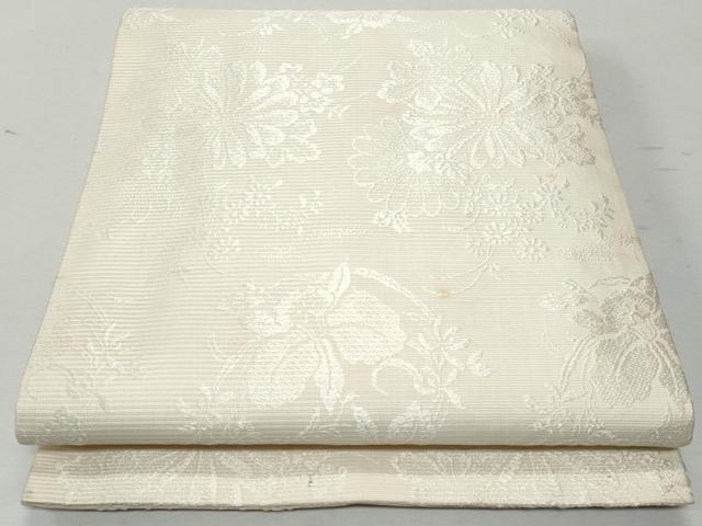 平和屋着物＊夏物 アンティーク 大正ロマン 丸帯 草花文 引き抜き帯 正絹 逸品 CAAW7013fb