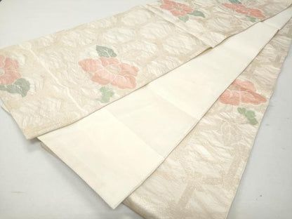 平和屋着物＊夏物 全通柄袋帯 椿 金糸 正絹 逸品 CAAW7019fb