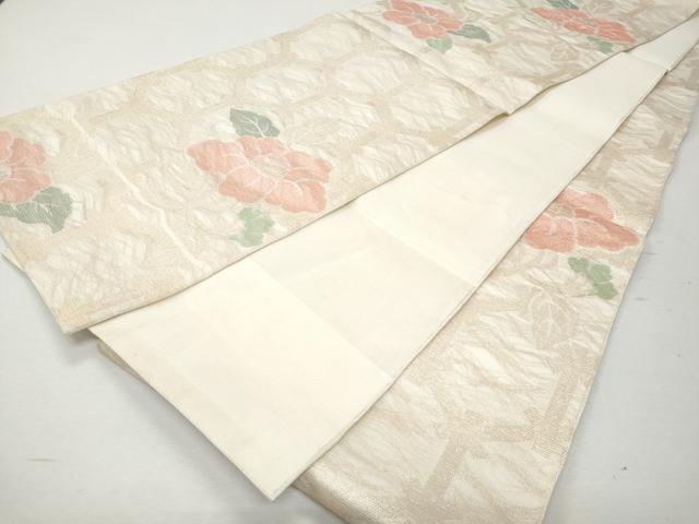 平和屋着物＊夏物 全通柄袋帯 椿 金糸 正絹 逸品 CAAW7019fb