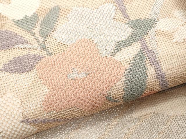 平和屋着物＊夏物 太鼓柄袋帯 桔梗 金銀糸 正絹 逸品 CAAW7022fb