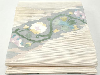 平和屋着物＊夏物 太鼓柄袋帯 六通柄 花唐草文 正絹 逸品 CAAW7023fb