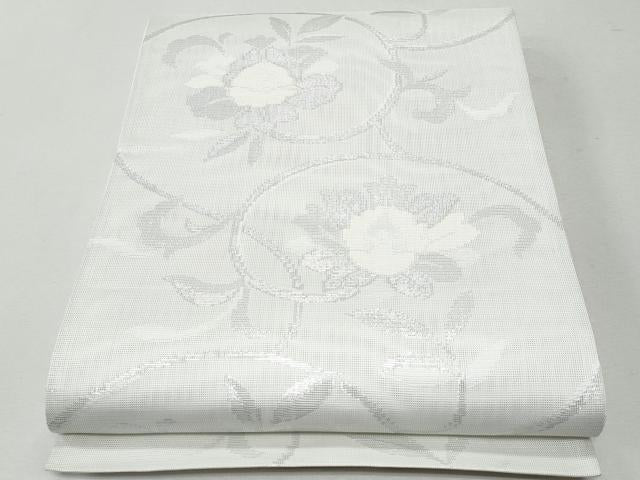 平和屋着物＊夏物 六通柄袋帯 花唐草文 銀糸 CAAW7024fb