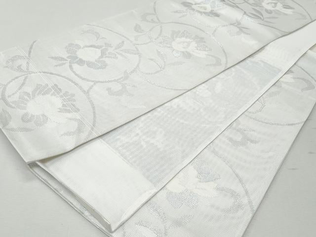 平和屋着物＊夏物 六通柄袋帯 花唐草文 銀糸 CAAW7024fb