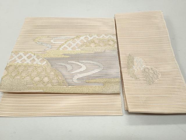 平和屋着物＊夏物 つけ帯 絽綴れ 流水籬文 金銀糸 正絹 逸品 CAAW7034fb