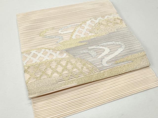 平和屋着物＊夏物 つけ帯 絽綴れ 流水籬文 金銀糸 正絹 逸品 CAAW7034fb