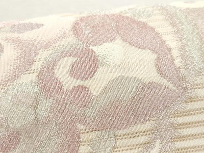 平和屋着物＊夏物　つけ帯　絽綴れ　花絵皿文　銀糸　正絹　逸品　CAAW7037fb