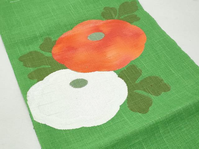 平和屋着物＊夏物 つけ帯 万寿菊 銀糸 麻 逸品 CAAW7039fb