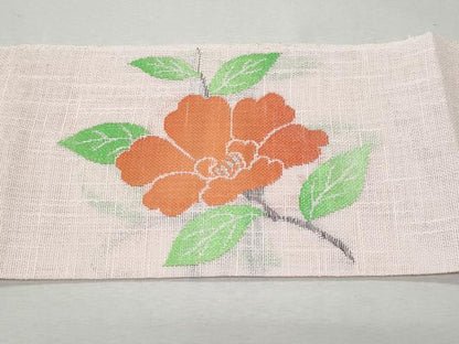 平和屋着物＊夏物 つけ帯 枝花文 銀糸 麻 逸品 CAAW7040fb
