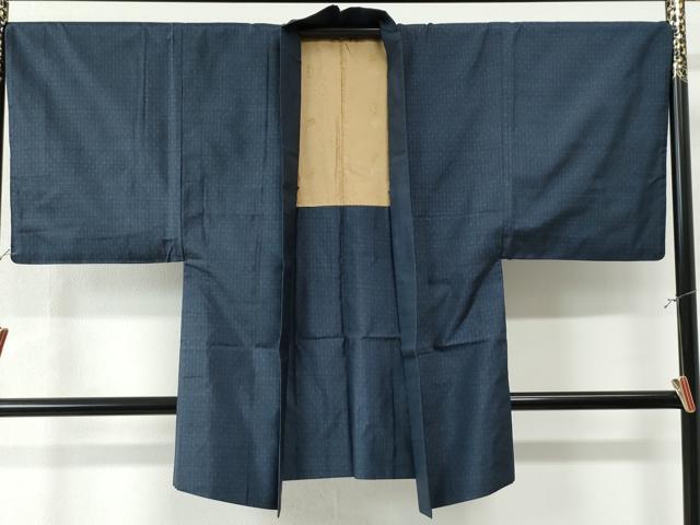 平和屋着物●男性 本場大島紬 アンサンブル 吉祥文 正絹 逸品 CAAW7201yc
