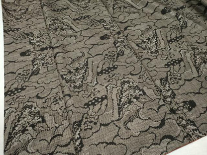 平和屋着物●本場大島紬 7マルキ 雲重ね遠山草花文 正絹 逸品 CAAW7203yc