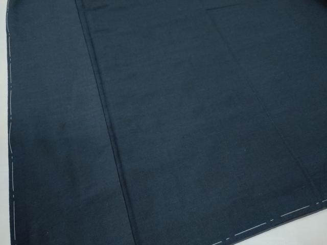平和屋着物●男性 紬 アンサンブル 色無地 濃藍色 正絹 逸品 未使用 CAAW7217yc
