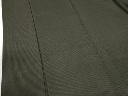 平和屋着物●男性 紬 アンサンブル 縞 黒地 正絹 逸品 CAAW7230yc