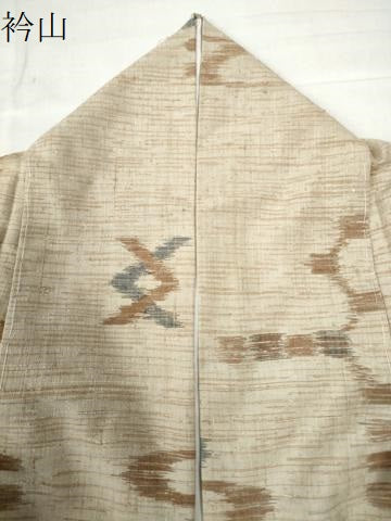 平和屋着物●上質な紬　絣文様　正絹　逸品　CAAW7246yc