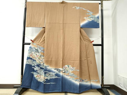 平和屋着物●訪問着 作家物 霞更紗葡萄唐草文 暈し染め 金彩 正絹 逸品 CAAW7248yc