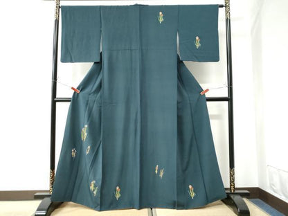 平和屋着物●訪問着 手描き 葵草花文 正絹 逸品 CAAW7263yc