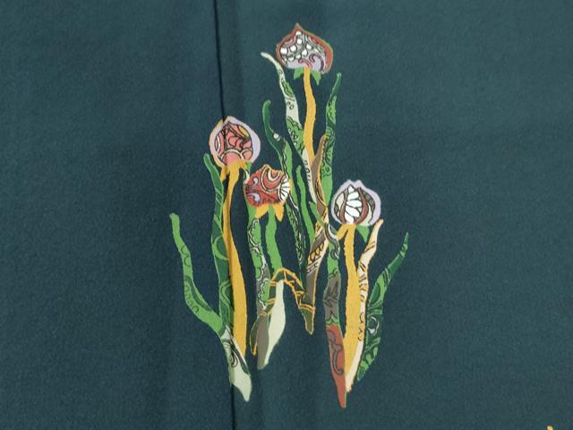 平和屋着物●訪問着 手描き 葵草花文 正絹 逸品 CAAW7263yc