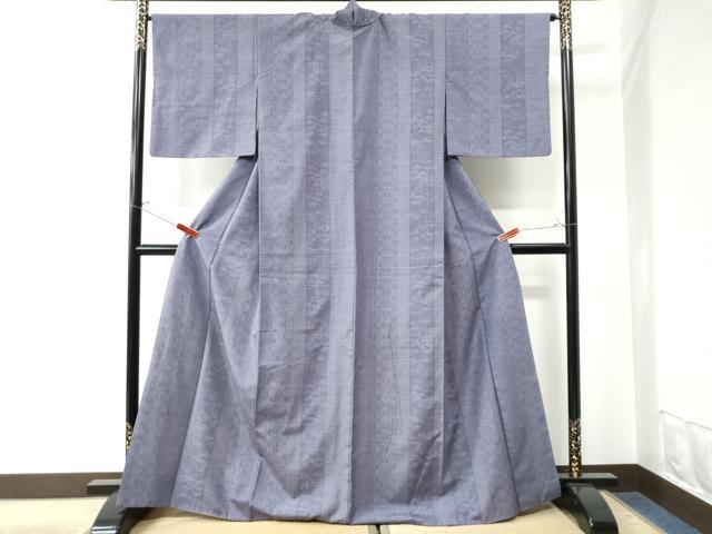 平和屋着物●結城紬 80亀甲 風景麻の葉間道 正絹 逸品 CAAW7266yc