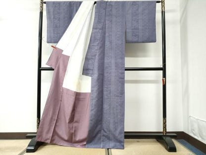 平和屋着物●結城紬 80亀甲 風景麻の葉間道 正絹 逸品 CAAW7266yc