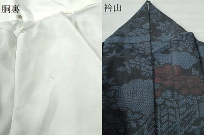 平和屋着物●結城紬　100亀甲　雲取り籬草花文　正絹　逸品　CAAW7270yc