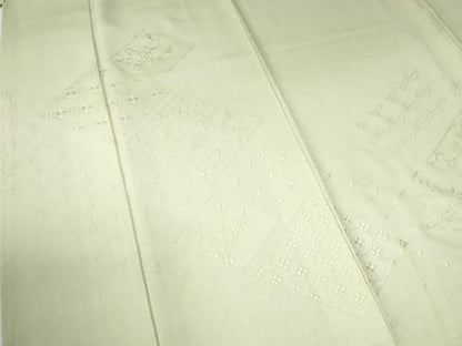 平和屋着物●色留訪問着　総刺繍　菱吉祥文　暈し染め　正絹　逸品　CAAW7271yc