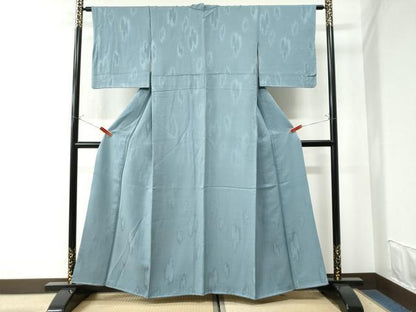 平和屋着物●上質な色無地 霞吉祥地紋 湊鼠色 正絹 逸品 CAAW7273yc