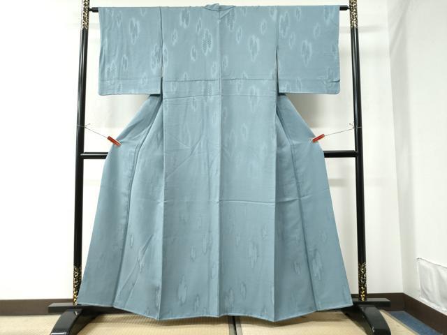 平和屋着物●上質な色無地 霞吉祥地紋 湊鼠色 正絹 逸品 CAAW7273yc