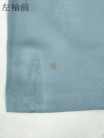 平和屋着物●上質な色無地 霞吉祥地紋 湊鼠色 正絹 逸品 CAAW7273yc