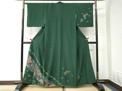 平和屋着物●訪問着 花鳥文 金彩 正絹 逸品 CAAW7294yc